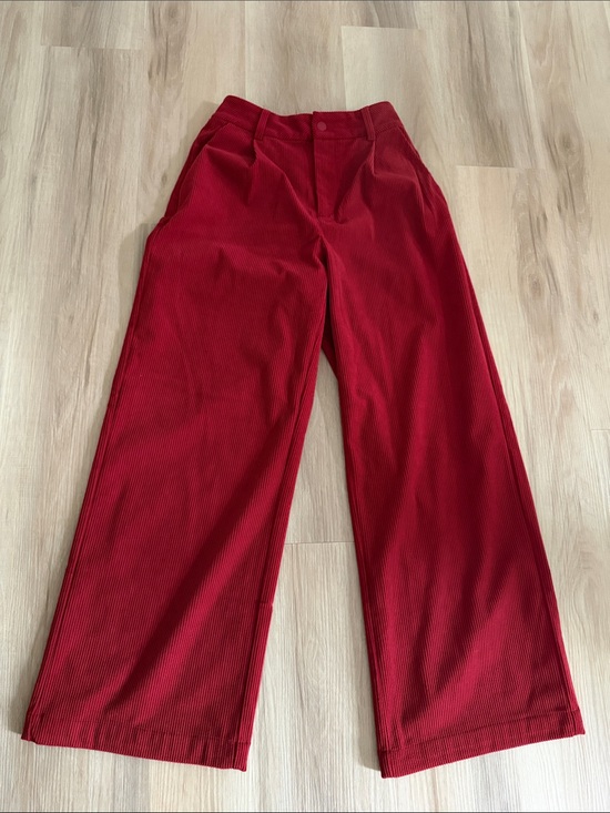 Varley Pants - Varley Wide-Leg Corduroy Pants in Red